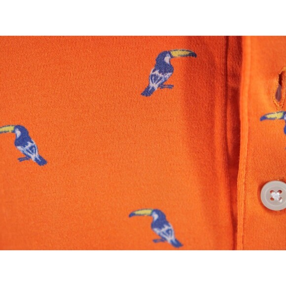 Arturo Calle Tucan Bird Polo Orange Print All‎ Over Shirt Large - Picture 4 of 7